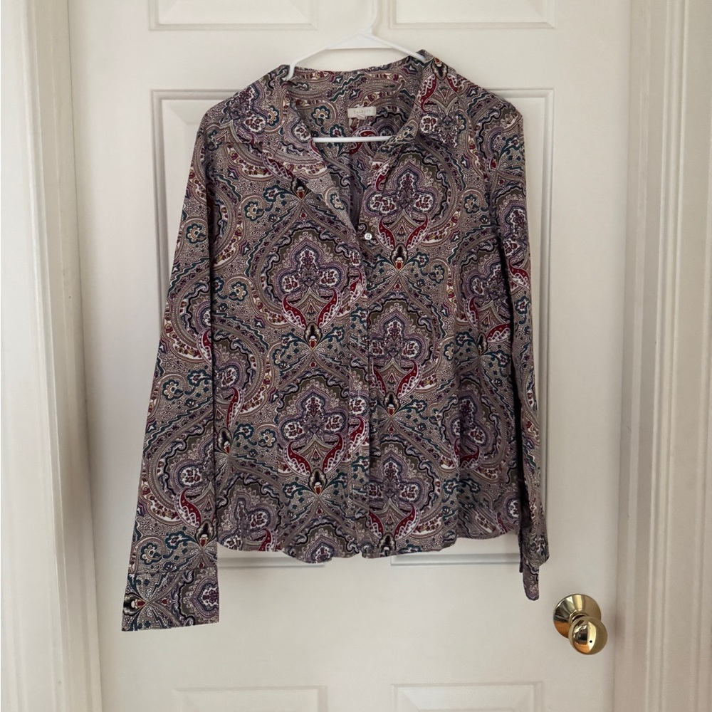 Talbots Boho Paisley Button Down Shirt